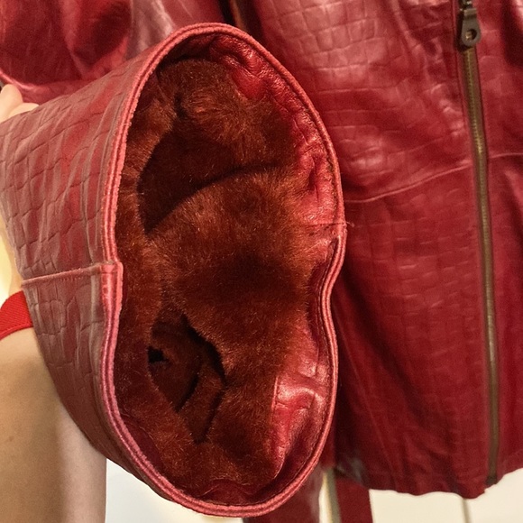 Burgundy Wilsons Leather jacket - Picture 4 of 8